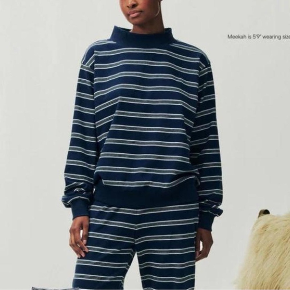 NWOT Parke Navy Stripe Mockneck - Christmas Drop